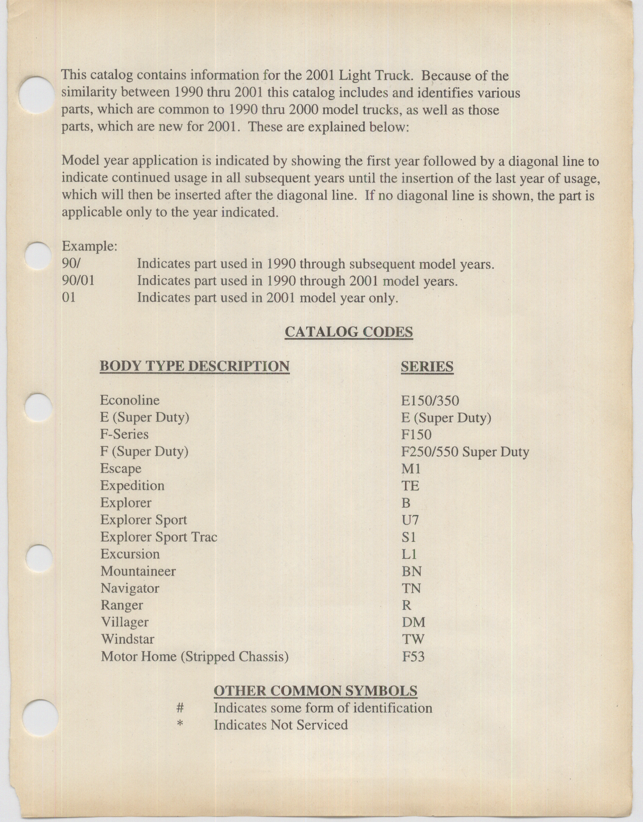 Ford Light Truck Parts Catalog Vol 2 Text Part 2 December 2000